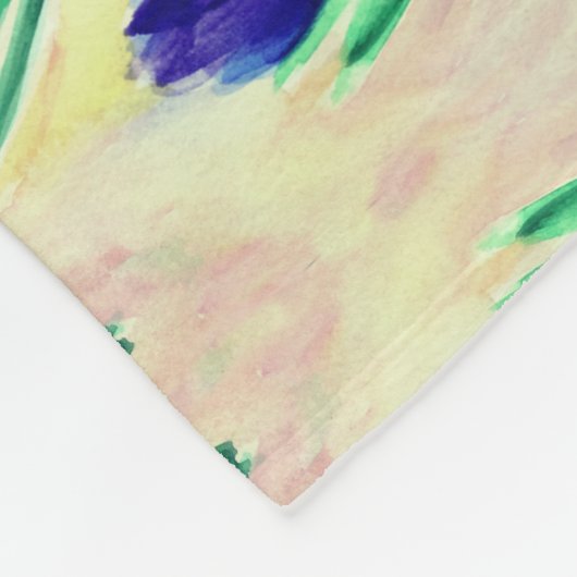 Crocus Waterverf Pattern Fleece Blanket (Hoek)