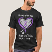 Crohn en Colitis Awareness Geef nooit op T-shirt (Voorkant)