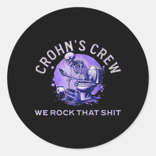 Crohns-bewustzijn SuprtFunny Crohns Toilet Humor Ronde Sticker