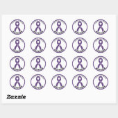 Crohn's Disease Warrior Ribbon White Round Sticker (Vel)