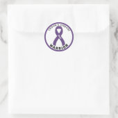 Crohn's Disease Warrior Ribbon White Round Sticker (Tas)