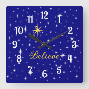 Croire à la magie de Noël horloge murale acrylique