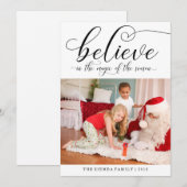 Croire Calligraphie Noël Carte photo (Devant / Derrière)