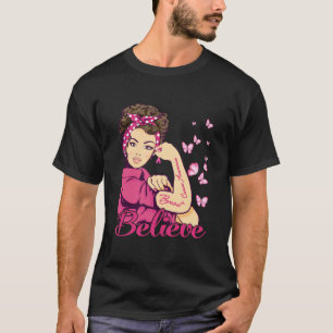 Croire Cancer du sein guerrière T-shirt femmes
