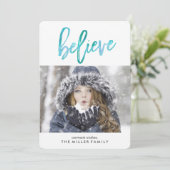 Croire | Carte photo de vacances Watercolor (Debout devant)