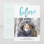 Croire | Carte photo de vacances Watercolor (Devant / Derrière)
