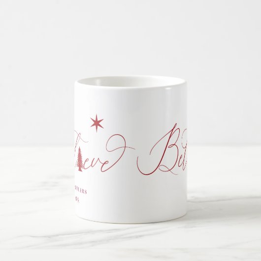 Croire élégant script monogramme de vacances mug (Centre)