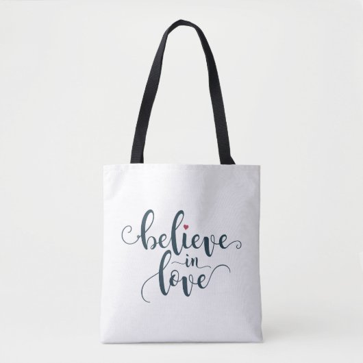 Croire en amour Valentine Calligraphie | Sac fourr (Devant)
