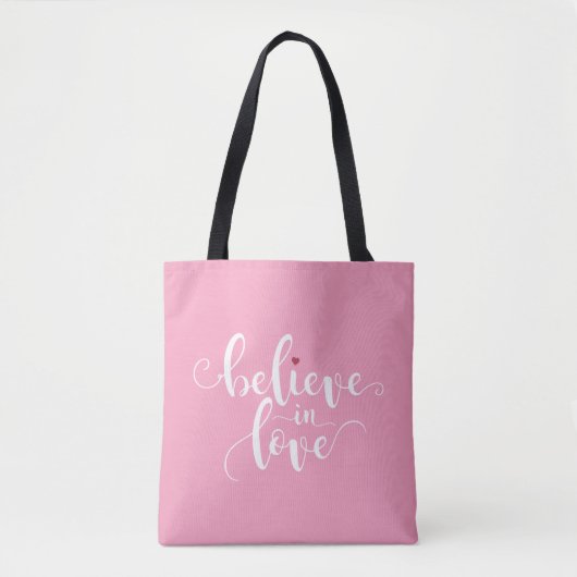 Croire en amour Valentine Calligraphie | Sac fourr (Devant)
