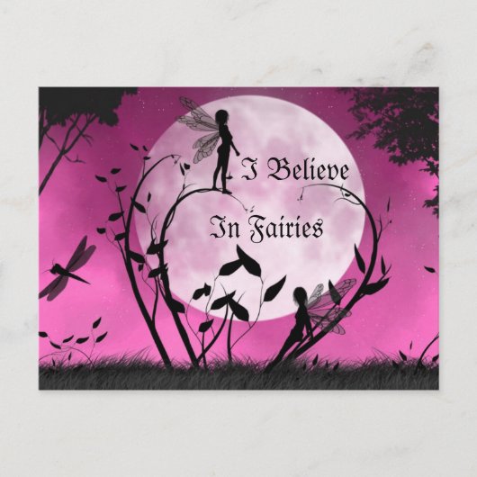 croire en Fairies lune carte postale (Devant)