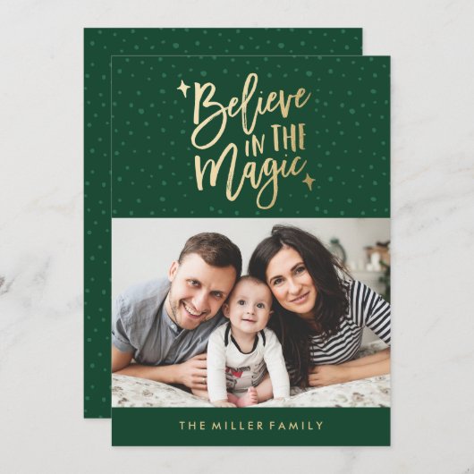 Croire En La Magie | Carte photo de vacances en ve (Devant / Derrière)