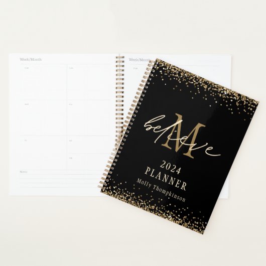 Croire Gold Parties scintillant 2024 Monogramme No (Devant avec enveloppe)