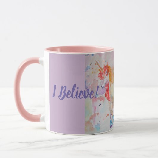 Croire Magical Rainbow Unicorns Mug (Gauche)