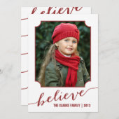 Croire rouge | Carte de vacances photo (Devant / Derrière)