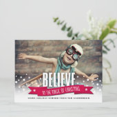 Crois à la magie de Noël. Carte photo plat (Debout devant)