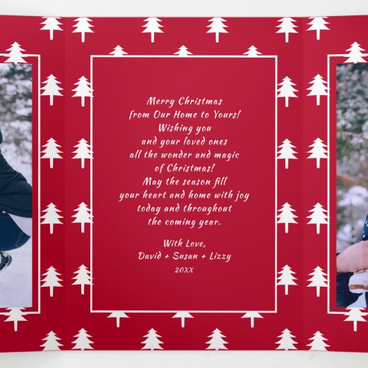 Crois. Carte Tri-Fold Multi Photo (Intérieur au milieu)