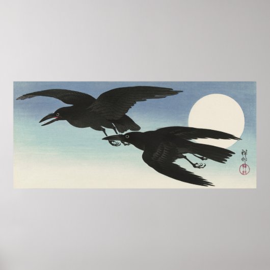 Crois en pleine lune par Ohara Koson Poster (Devant)
