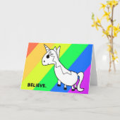 Crois ! Rainbow Unicorn Carte pour notes (Fleur jaune)
