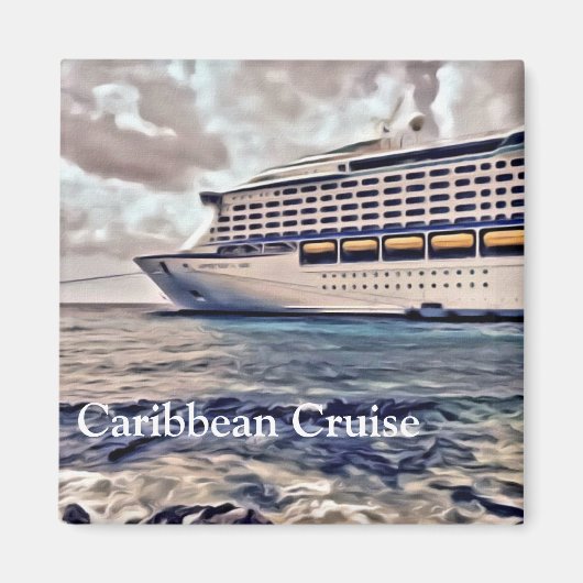 Croisière des Caraïbes - Aimant Carré de 2 pouces (Devant)