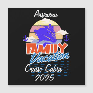 Croisière en famille Cabine Noir Magnet Personnali