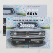 Croisière En Voiture Classique Invitation Annivers (Devant / Derrière)