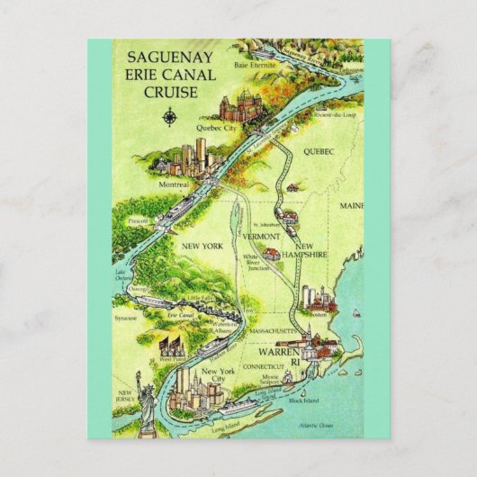 Croisière sur le canal Érié Carte postale vintage (Devant)