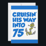 Croisière Sur Son Chemin En 75 Invitations<br><div class="desc">L'invitation de 75 ans de Son Chemin vers le monde cool présente une ancre de dessin animé. Célébrez quelqu'un qui fête ses soixante-quinze ans avec cette invitation à thème cool,  bateau. Idéal pour quelqu'un qui est sur le point de prendre une croisière ou qui aime les bateaux.</div>