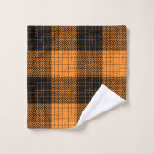 Croisillon à carreaux orange noir (Gant de toilette)