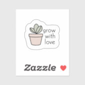 Croissance avec amour - Sticker Plante minimaliste (Feuille)