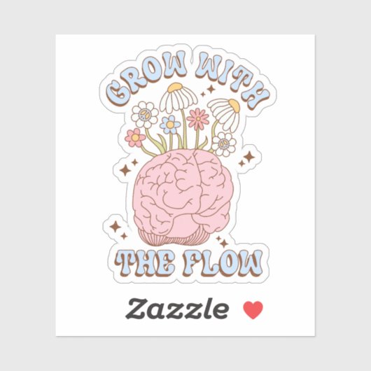 Croissance Rétro Avec Sticker En Vinyle Flow (Feuille)