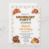 Croissant Birthday Invitation (Devant / Derrière)