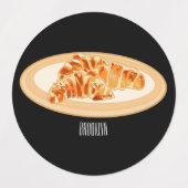 Croissant cartoon illustratie labels (Design 1)