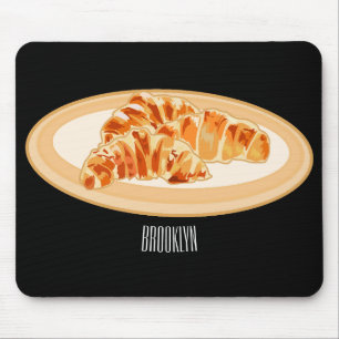 Croissant cartoon illustratie muismat