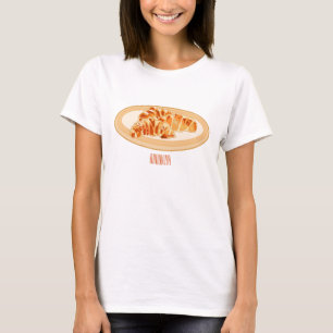 Croissant cartoon illustratie t-shirt