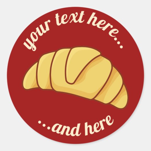 Croissant Classic Round Sticker (Voorkant)