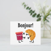 Croissant en Jam - Bonjour! Briefkaart (Staand voorkant)