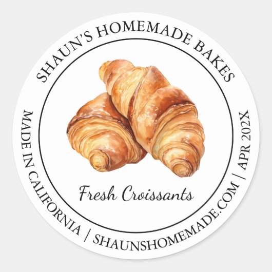 Croissant frais Cuisine étiquette moderne (Devant)