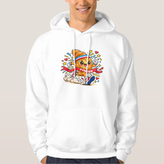 Croissant Hardloper Cartoon Finishlijn Sprint Hoodie