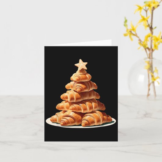 Croissant kerstboom kaart (Gele Bloem)
