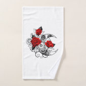 Croissant mécanique avec roses rouges (Serviette à main)