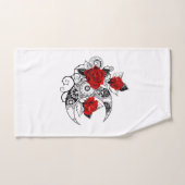 Croissant mécanique avec roses rouges (Serviette à main)