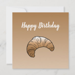 Croissant Platte Verjaardagskaart Kaart