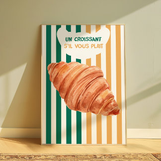 Croissant Poster Franse Bakkerij Keuken Muur Kunst