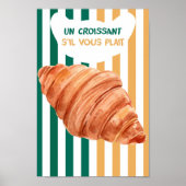 Croissant Poster French Bakery Kitchen Wall Art (Devant)