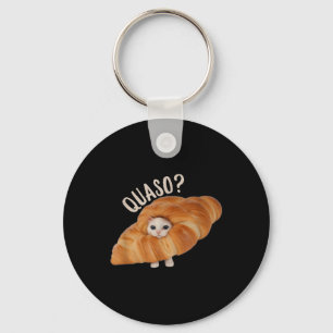 Croissant Quasocat Meme voor vrouwen Croissan Sleutelhanger