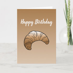 Croissant sur la carte d'anniversaire pliée