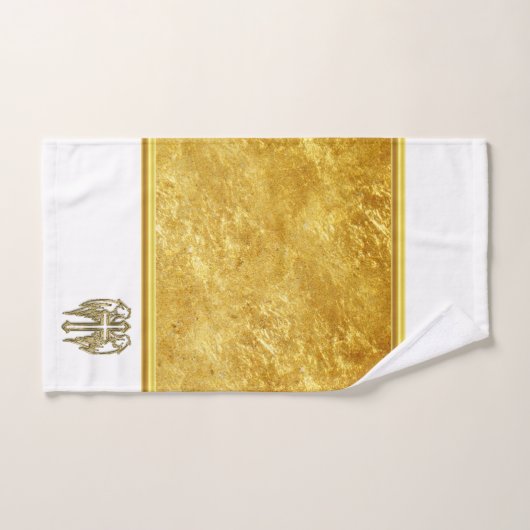 Croix avec ailes et conception de feuille blanche  (Serviette à main)