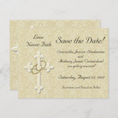 Croix avec Anneaux d'or Enregistrer les Cartes de (Devant / Derrière)