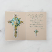 Croix avec la carte de voeux de Pâques de fleurs (Intérieur)