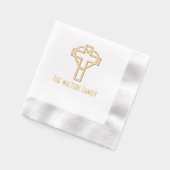 Croix avec nom de famille et cœur entrelacé (Gauche)